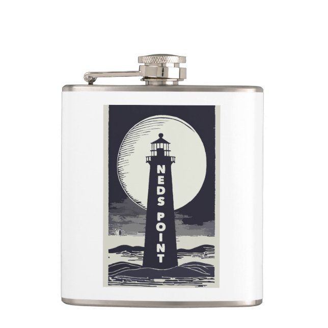 Petaca El faro Point de Ned, la luna de Massachusetts (Anverso)