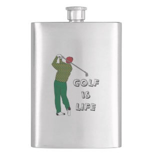 Petaca El GOLF es VIDA, golfista, club, cita del golf