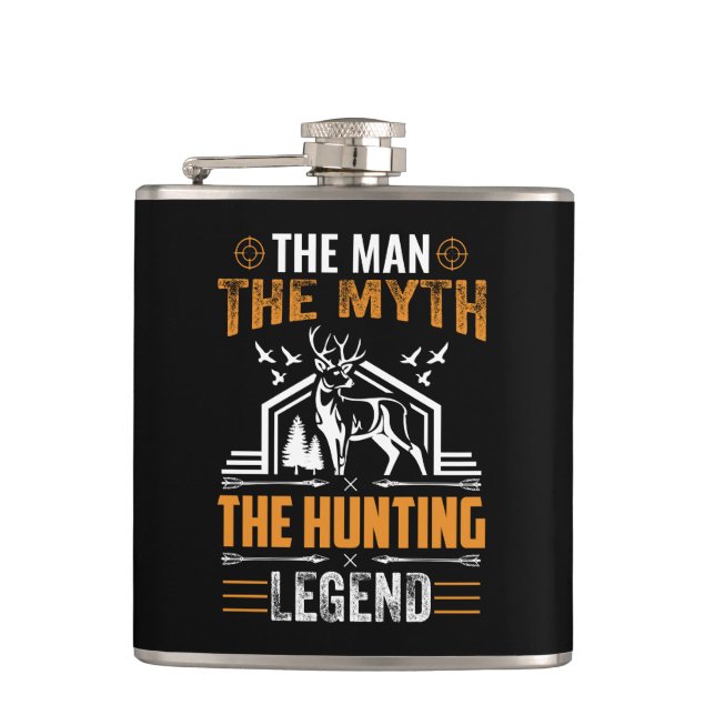 Petaca El hombre, el mito, la leyenda de la caza - la cab (Anverso)