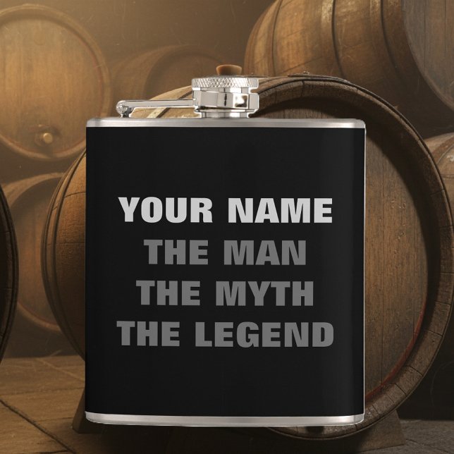 Petaca El hombre el mito la leyenda | Matraz personalizad (legendary flask the man myth legend)