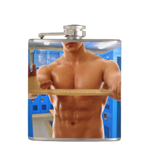 Petaca El hombre muscular de SlipperyJoe sin camisa empac