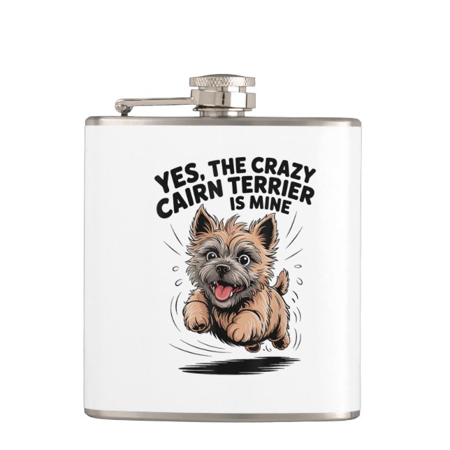 Petaca El loco Cairn Terrier es mío (Anverso)