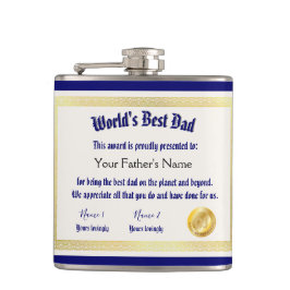 Petaca El mejor certificado de papá de un mundo gracioso