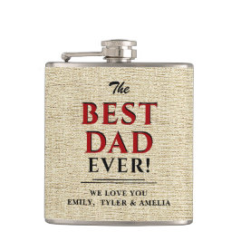 Petaca El mejor día del padre del beige rústico