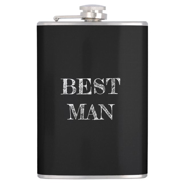 Petaca El mejor matraz negro Boda (Anverso)