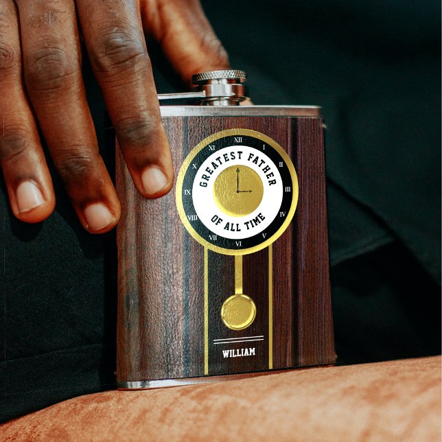 Petaca El mejor padre de todos los tiempos, el reloj del  (Greatest Father of all Time Grandfather Clock Flask)