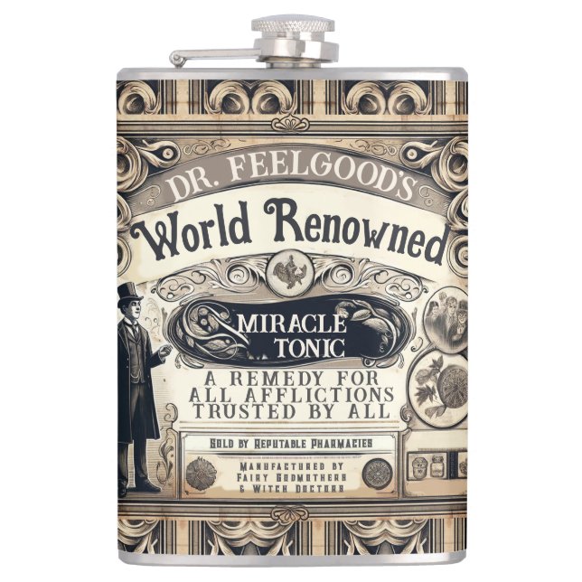 Petaca El milagro Elixir del Dr. FeelGood (Anverso)