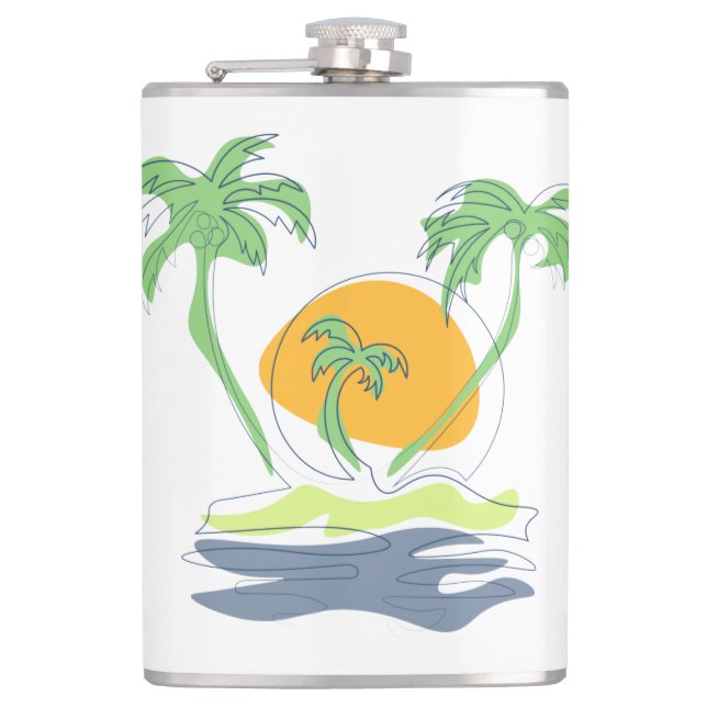 Petaca El paisaje de las playas de las islas tropicales.  (Anverso)