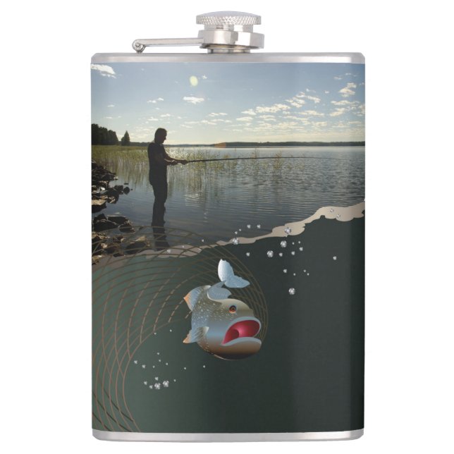 Petaca El pescador ​ ​ ​ ​ ​ ​. Pesca feliz (Anverso)