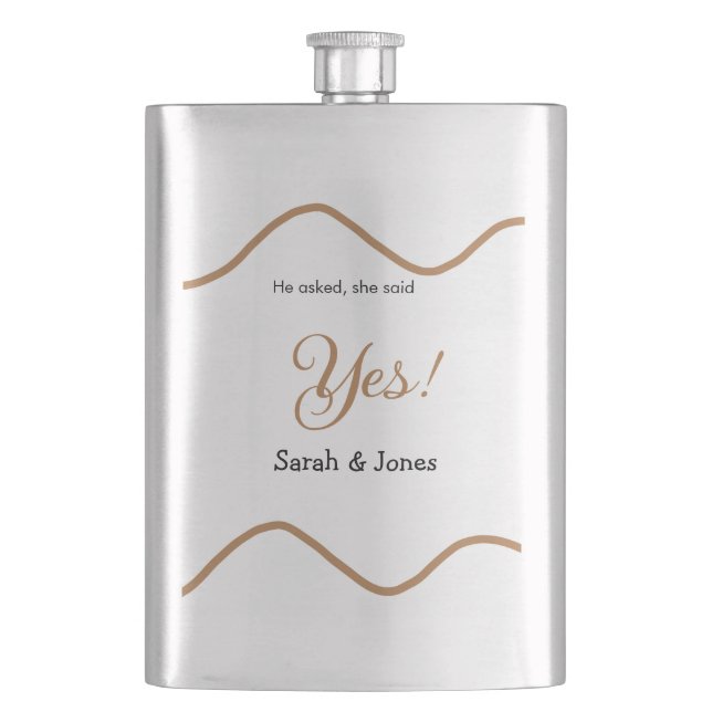 Petaca Él preguntó, ella dijo que sí compromiso simple mi (Anverso)