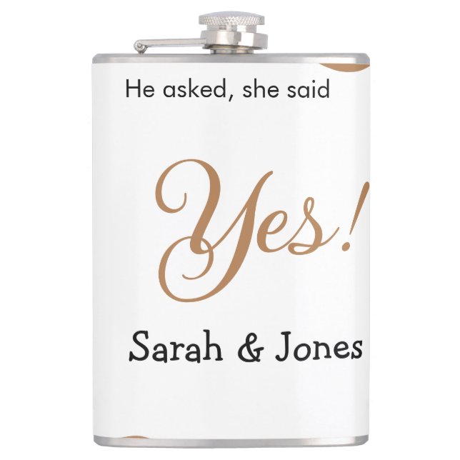 Petaca Él preguntó ella dijo que sí compromiso simple min (Anverso)