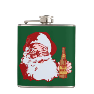 Petaca El retro Santa Claus con Navidades de cerveza