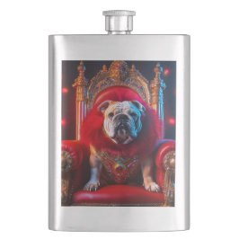 Petaca El Rey Winnie El Bulldog En Su Trono