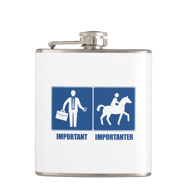 Petaca El Trabajo Es Importante, El Viaje A Caballo Es Im (Anverso)