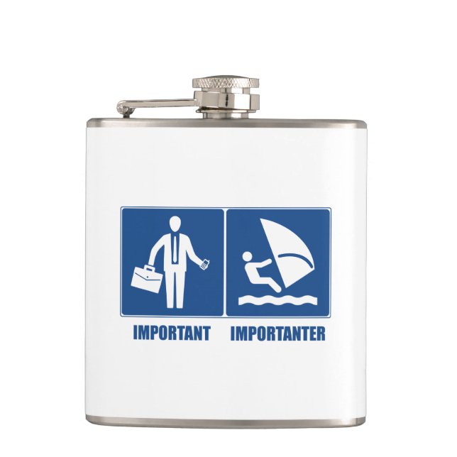Petaca El Trabajo Es Importante, El Windsurf Es Important (Anverso)
