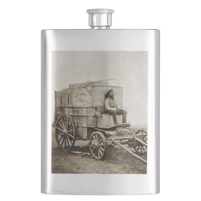 Petaca El vagón de la fotografía de Roger Fenton (Anverso)