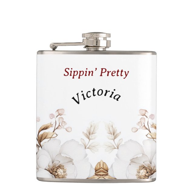 Petaca El victoriano Peony Luxe Boda Hers Vinyl Wrapped (Anverso)