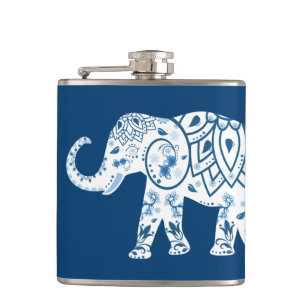 Petaca Elefante Azul Pateado Ornate