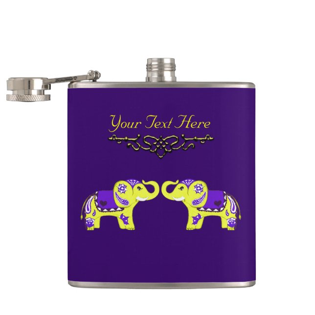 Petaca Elefante de Henna (amarillo/púrpura) (Abierto)