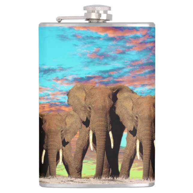Petaca Elefante Opal Sunrise, Hip Flask (Anverso)