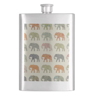 Petaca Elefante Patrón de Animal Colorido Contemporáneo