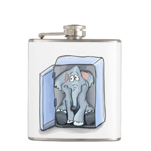 Petaca elefante Personalizado sentado en una nevera