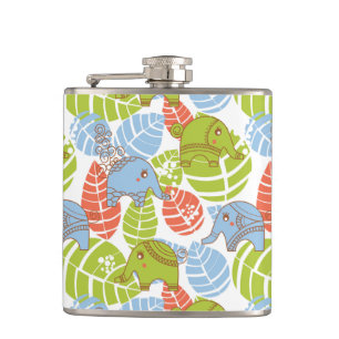 Petaca Elefantes de la selva de colores