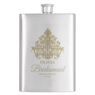 Petaca Elegancia dorada Monogramada Classic Flask