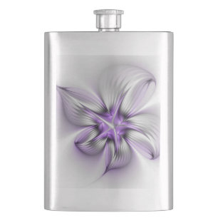 Petaca Elegancia floral arte contemporáneo abstracto viol