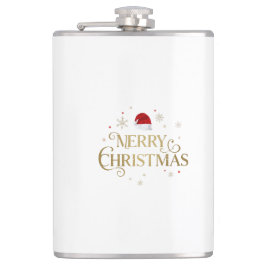 Petaca Elegant Merry Christmas Gold & Red Design