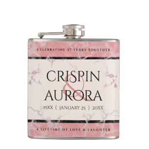 Petaca Elegante 37° Aniversario del Boda de Alabastro