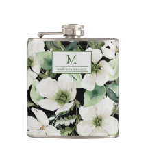 Elegante acuarela floral blanco y negro