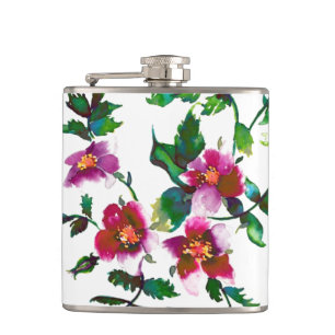 Petaca Elegante acuarela moderna flores silvestres de col
