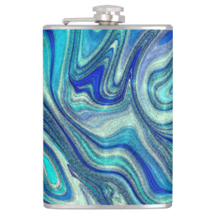 Petaca Elegante Aquamarine Paua Rainbow Shell inspirado