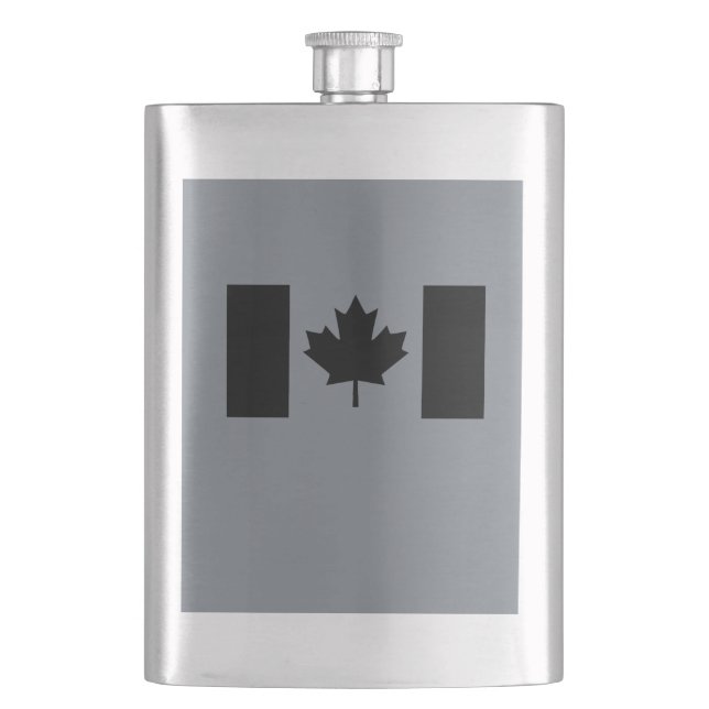 Petaca Elegante bandera canadiense en negro (Anverso)