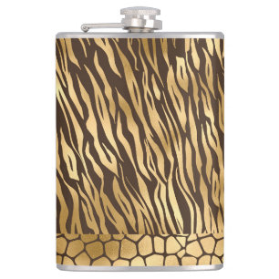 Petaca Elegante Bonito de Moda de Tigre de Oro Giraffe
