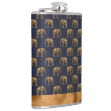 Elegante Bonito de Moda Elefante Azul Oro Guay