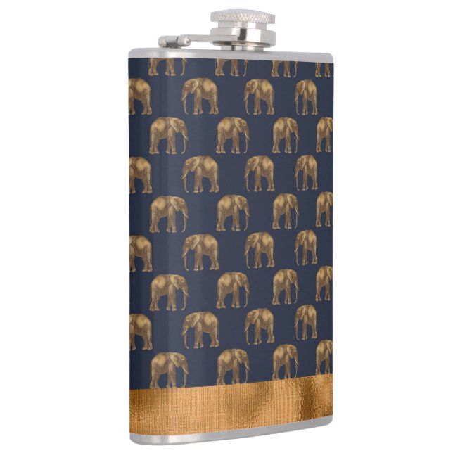 Petaca Elegante Bonito de Moda Elefante Azul Oro Guay (Derecha)