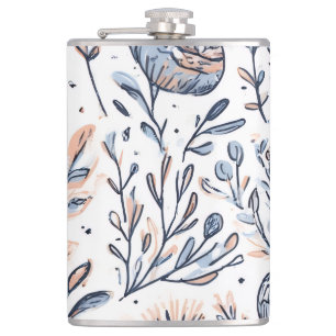 Petaca Elegante botella de spray floral de color azul acu