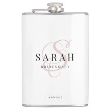 Elegante caligrafía Monograma rosa regalo de dama