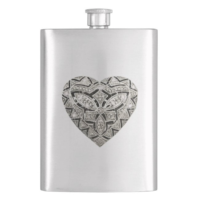 Petaca Elegante cardíaca de diseño (Anverso)