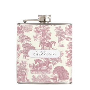 Petaca Elegante Chic Femenino Nombre de Toile de Caballo