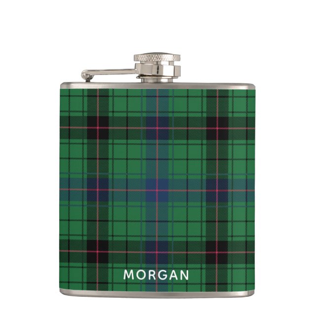 Petaca Elegante Cuadro Davidson Tartán Personalizado  (Anverso)