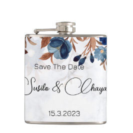 Petaca elegante estilo moderno Royal Blue Rustic.