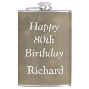Petaca Elegante Feliz 80 cumpleaños