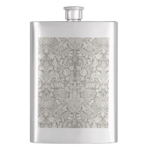 Petaca elegante formal brocado de encaje damasco blanco
