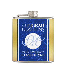 Petaca Elegante Graduación Monograma Relieve metalizado d