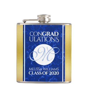 Petaca Elegante Graduación Monograma Relieve metalizado d