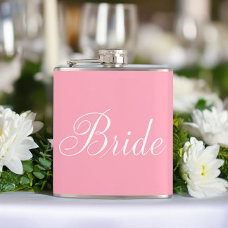 Petaca Elegante guión de novia rosa