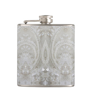 Petaca elegante moda giratoria crema gris beige floral bl